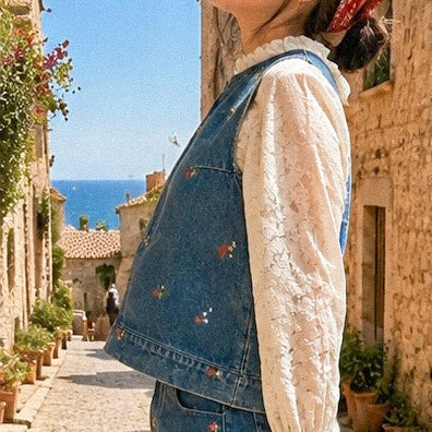 The Marguerite Denim Top