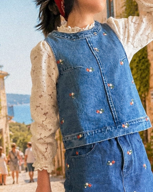 The Marguerite Denim Top